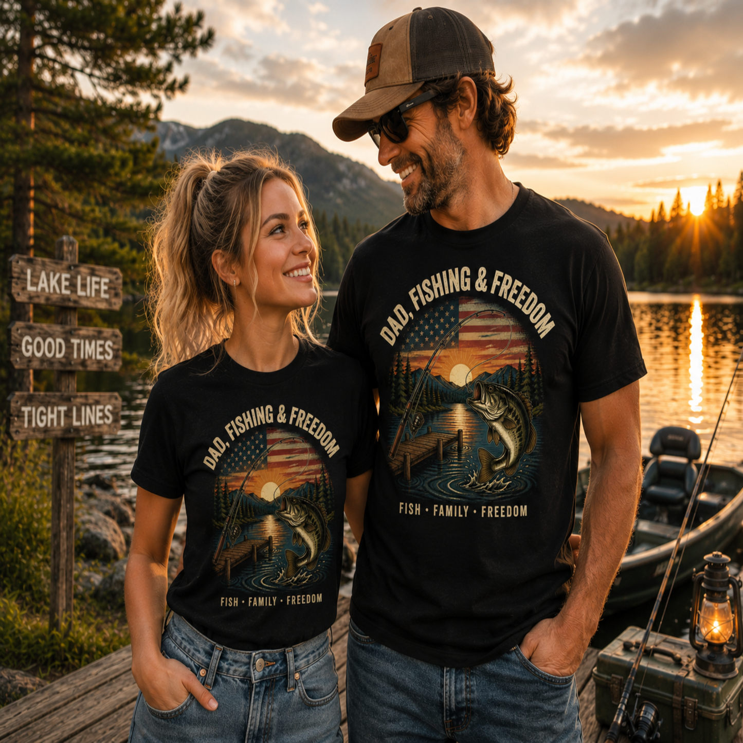 Dad, Fishing & Freedom T-Shirt