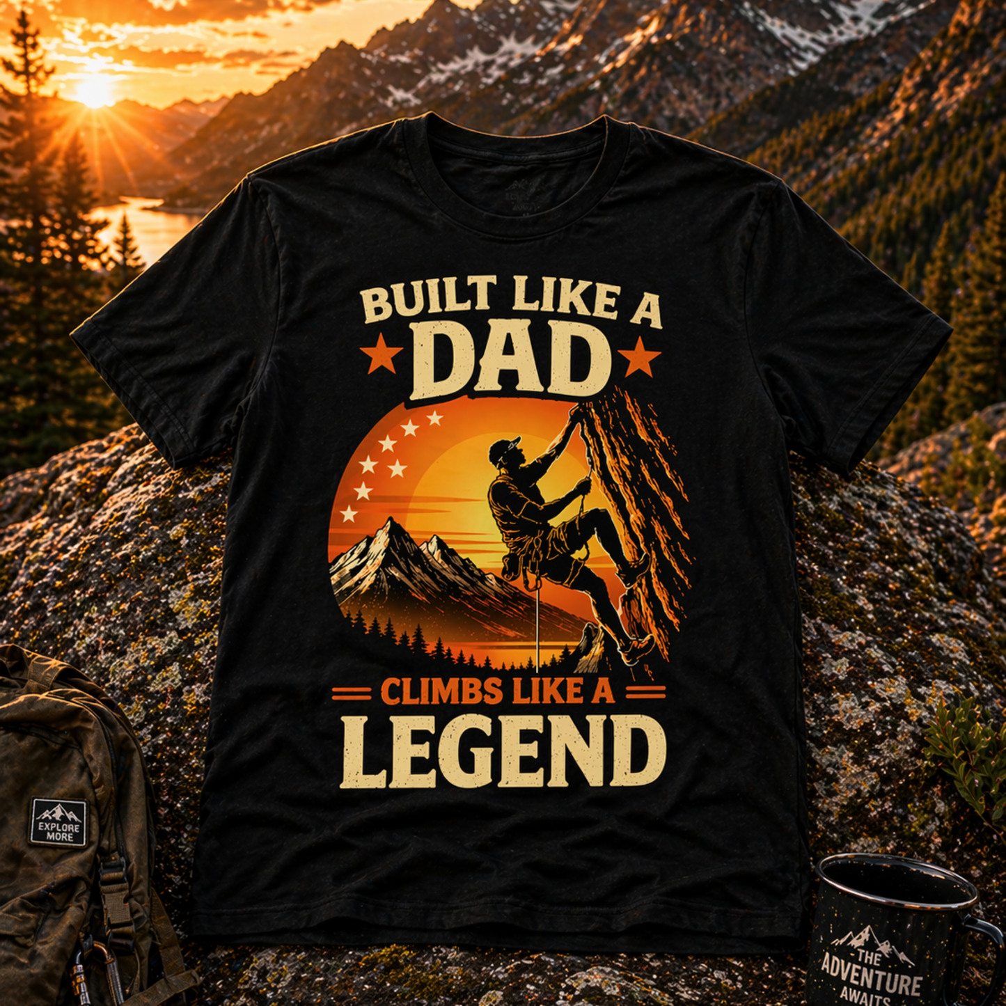 Built Like a Dad-Climbs Like a Legend T-Shirt