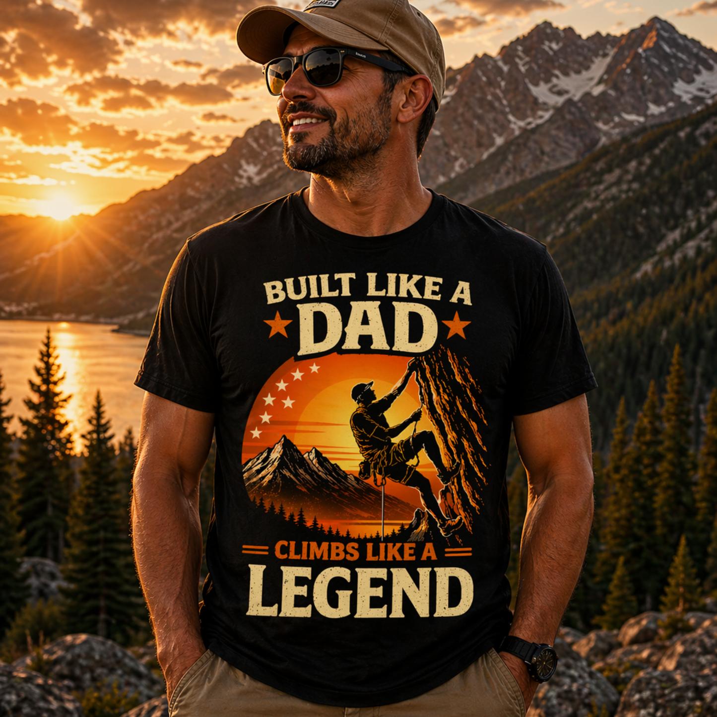 Built Like a Dad-Climbs Like a Legend T-Shirt