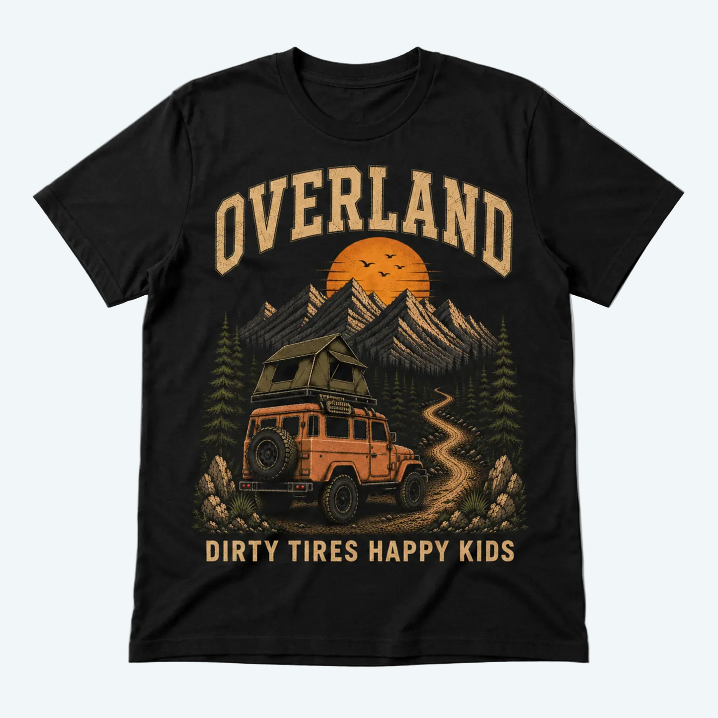 OVERLAND Dad T-Shirt – Dirty Tires Happy Kids Adventure Tee