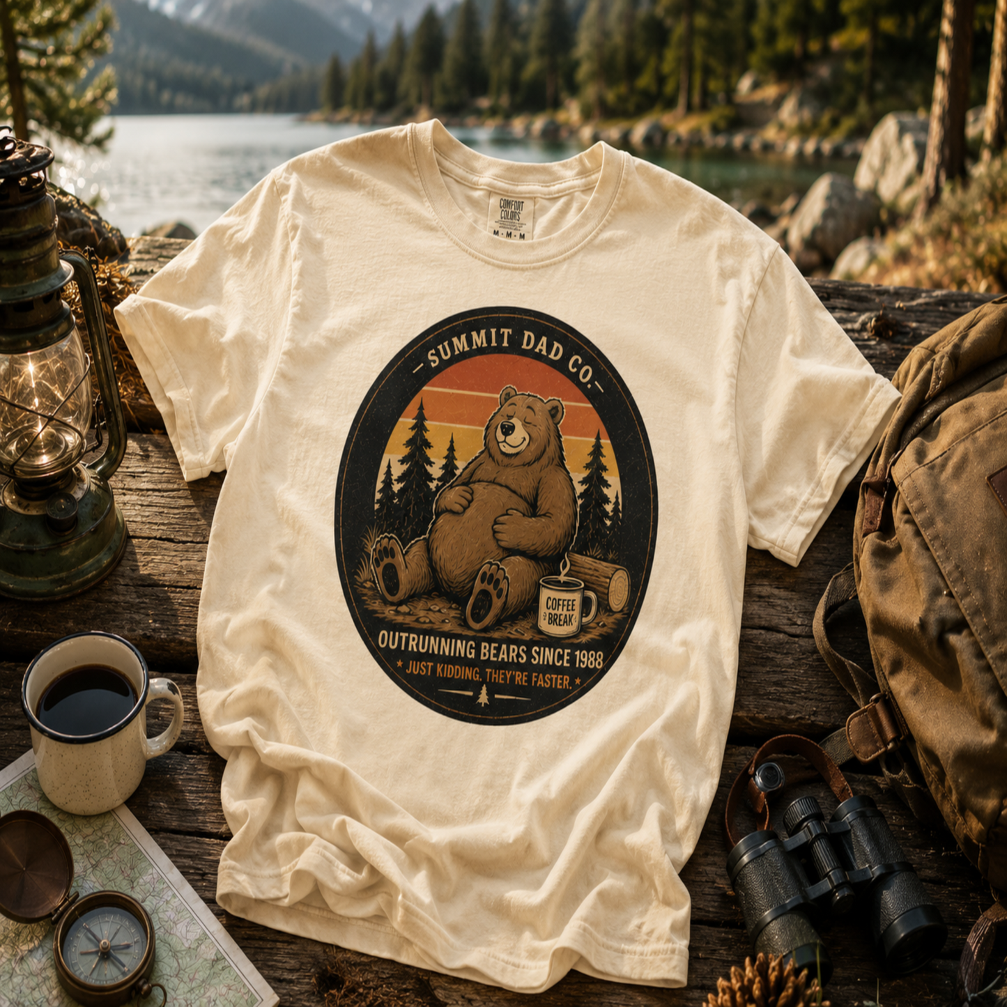 🐻 Unbearable Without Coffee – Vintage Bear Comfort Colors Tee